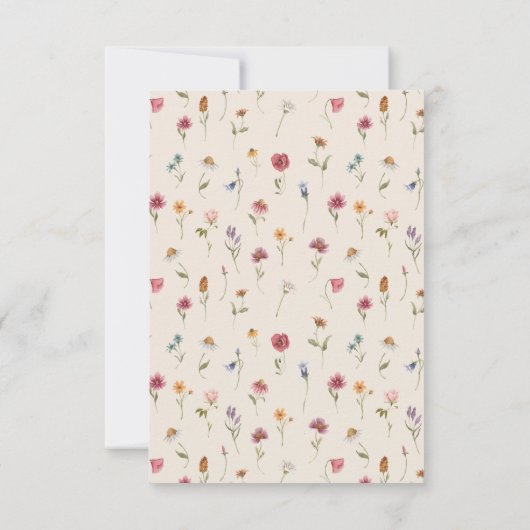 Boho Wildbloemen Bruiloft Dank u Kaarten (Achterkant)