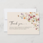 Boho Wildbloemen Bruiloft Flat Dank u Kaarten (Voorkant)