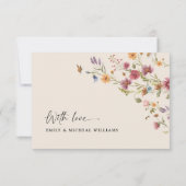 Boho Wildbloemen Bruiloft Flat Dank u Kaarten (Achterkant)