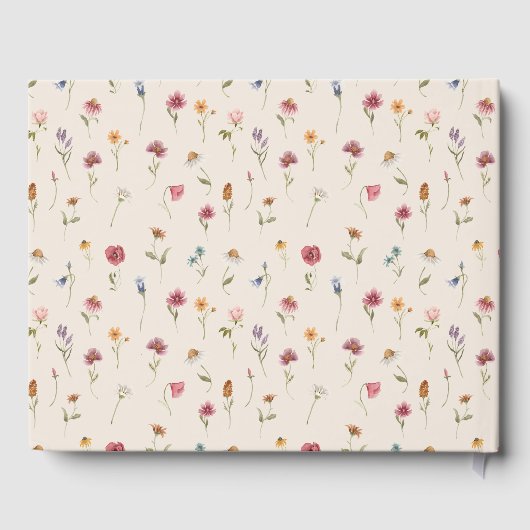 Boho Wildbloemen Bruiloft Gastenboek (Achterkant)