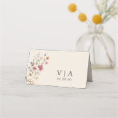 Boho Wildbloemen Bruiloft Gevouwen Plaats Kaarten Plaatskaartje (Achterkant)