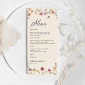 Boho Wildbloemen Bruiloft Menu