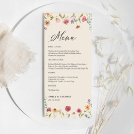 Boho Wildbloemen Bruiloft Menu