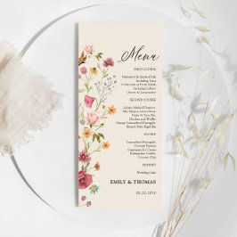 Boho Wildbloemen Bruiloft Menu