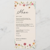 Boho Wildbloemen Bruiloft Menu (Voorkant)