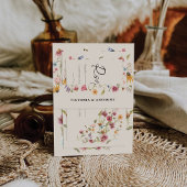 Boho Wildbloemen bruiloft uitnodiging buik band Uitnodigingen Wikkel