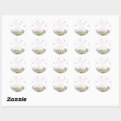Boho Wildbloemen & Butterflies Hartelijk dank Ronde Sticker (Vel)