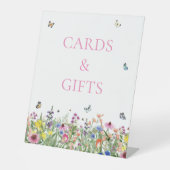 Boho Wildbloemen & Butterflies Kaarten & Gifts Reclamebord Met Voetstuk (Voorkant)