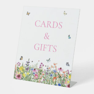 Boho Wildbloemen & Butterflies Kaarten & Gifts Reclamebord Met Voetstuk