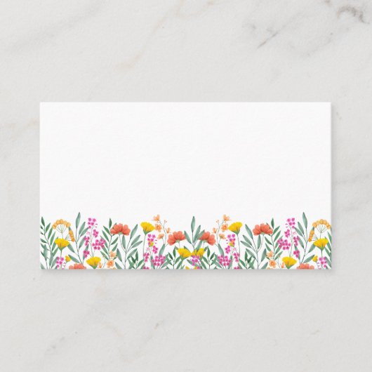 Boho Wildbloemen Elegante bloementuin Bruiloft Plaatskaartje (Voorkant)