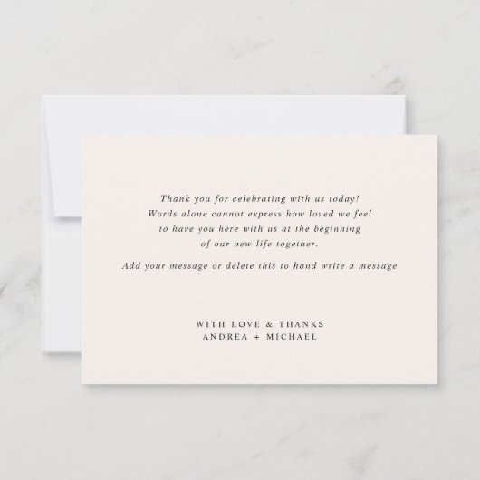 Boho Wildbloemen Elegante herfst bruiloft Bedankkaart (Achterkant)