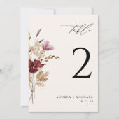 Boho Wildbloemen Elegante herfst bruiloft Kaart (Voorkant)