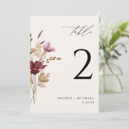Boho Wildbloemen Elegante herfst bruiloft Kaart
