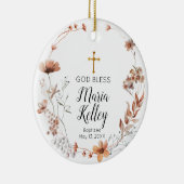 Boho Wildbloemen Floral Gepersonaliseerd meisje Ba Keramisch Ornament (Rechts)