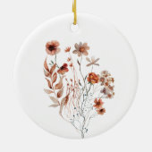 Boho Wildbloemen Floral Gepersonaliseerd meisje Ba Keramisch Ornament (Achterkant)
