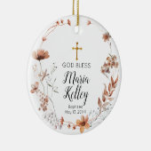 Boho Wildbloemen Floral Gepersonaliseerd meisje Ba Keramisch Ornament (Rechts)