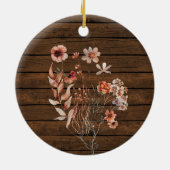 Boho Wildbloemen Floral Gepersonaliseerd meisje Ba Keramisch Ornament (Achterkant)