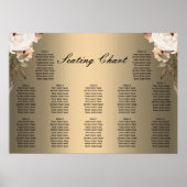 Boho Wildbloemen Goud Bruiloft Zitkaarten Poster (Voorkant)