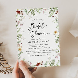 Boho Wildbloemen Greenery Bridal Shower Kaart