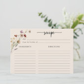 Boho Wildbloemen Groot Recept Kaart (Staand voorkant)