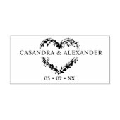 Boho Wildbloemen Hart Branches Leaves Rubberstempel (Afrduk)