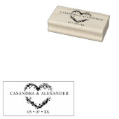 Boho Wildbloemen Hart Branches Leaves Rubberstempel (Gestempeld)