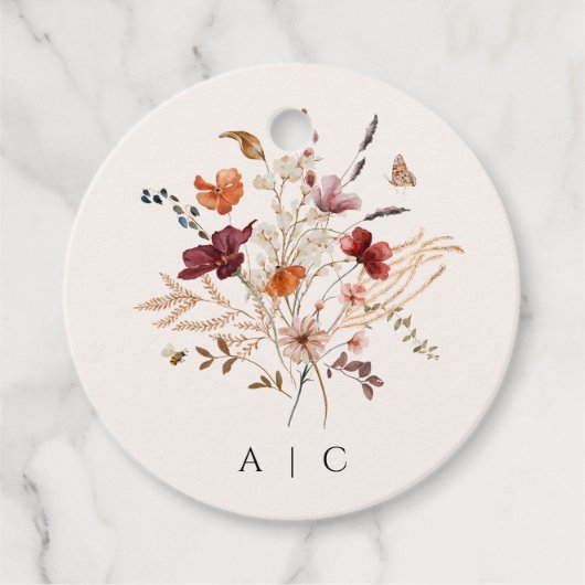 Boho Wildbloemen herfst bruiloft Bedankjes Labels (Voorkant)