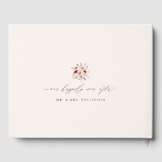 Boho Wildbloemen  herfst bruiloft Gastenboek (Achterkant)