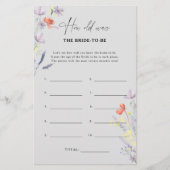 Boho Wildbloemen Hoe oud was de bruid om mee te sp (Voorkant)