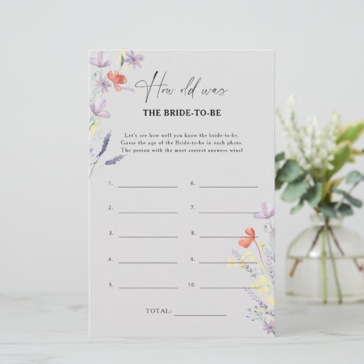 Boho Wildbloemen Hoe oud was de bruid om mee te sp (Staand voorkant)