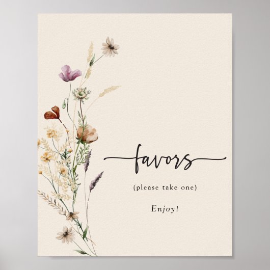 Boho-wildbloemen-huldeposter Poster (Voorkant)