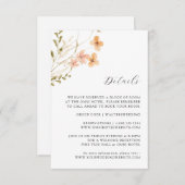 Boho-wildbloemen Huwelijksbijlagekaart Informatiekaartje (Voorkant / Achterkant)