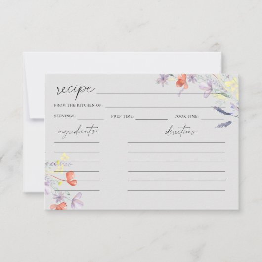 Boho Wildbloemen Kaart voor het recept (Voorkant)