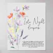 Boho Wildbloemen \ Late night diapers game Poster (Voorkant)