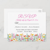 Boho Wildbloemen Lente Bloemen Bruiloft RSVP Uitnodiging Briefkaart (Voorkant / Achterkant)