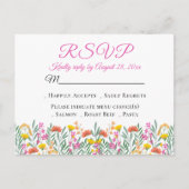 Boho Wildbloemen Lente Bloemen Bruiloft RSVP Uitnodiging Briefkaart (Voorkant)