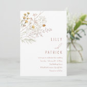 Boho Wildbloemen lente bloemenbruiloft Kaart (Staand voorkant)