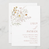 Boho Wildbloemen lente bloemenbruiloft Kaart (Voorkant / Achterkant)