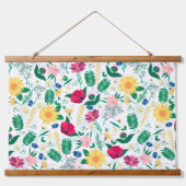 Boho Wildbloemen Meadow Floral Design Hangend Wandkleed (Voorkant)