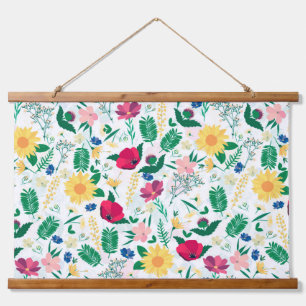 Boho Wildbloemen Meadow Floral Design Hangend Wandkleed