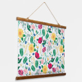 Boho Wildbloemen Meadow Floral Design Hangend Wandkleed (Gebogen)