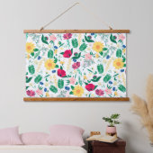 Boho Wildbloemen Meadow Floral Design Hangend Wandkleed (Slaapkamer)