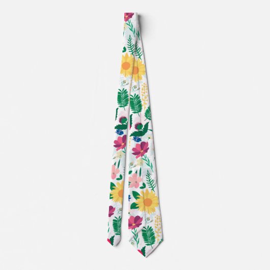 Boho Wildbloemen Meadow Floral Design Stropdas (Achterkant)