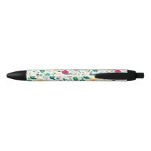 Boho Wildbloemen Meadow Floral Design Zwarte Inkt Pen (Achterkant)