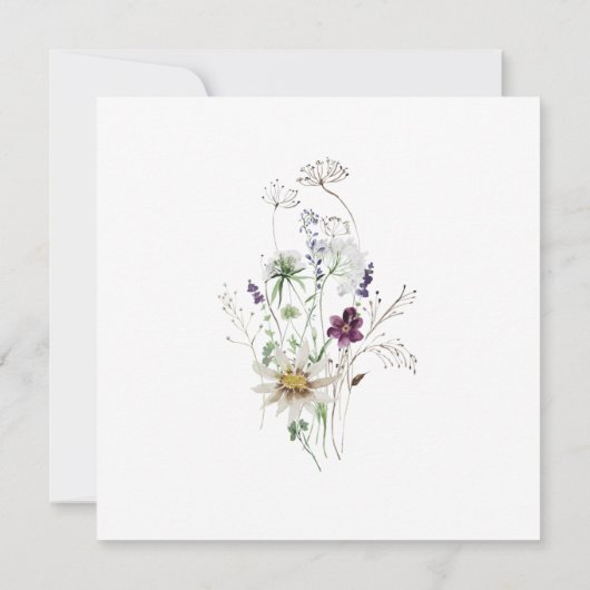 Boho Wildbloemen met bridal Shower Invitation Kaart (Achterkant)