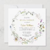 Boho Wildbloemen met bridal Shower Invitation Kaart (Voorkant)