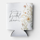 Boho Wildbloemen Minimale Vrijgezellenfeest Favors Blikjeskoeler (Voorkant)