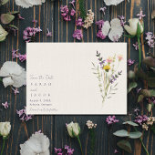 Boho Wildbloemen Minimalistische bruiloft Save The Date