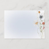 Boho Wildbloemen Modern Blauw Receptie Bruiloft Informatiekaartje (Achterkant)
