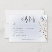 Boho Wildbloemen Modern Blue Response Kaart (Voorkant)